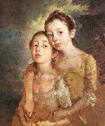 Thomas Gainsborough The Artist-s Daughters with a Cat oil painting reproduction
